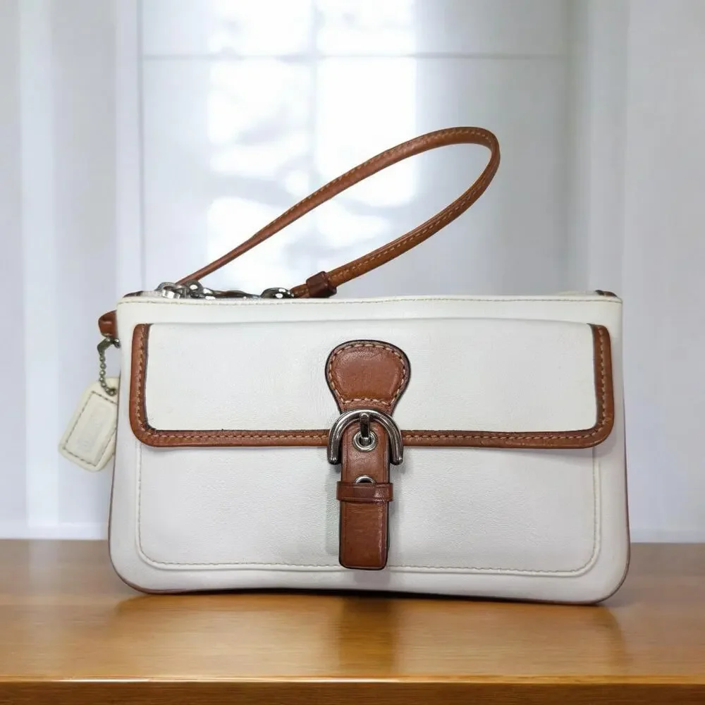 Vintage Coach 9636 Soho Leather Flap Satchel Bag & 7734 Large Leather Wristlet
